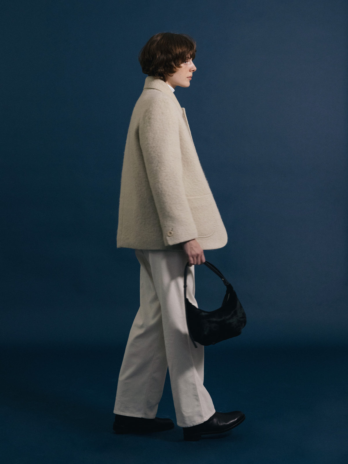 Nothing Written Calf-hair shoulder mini bag (Furry black)