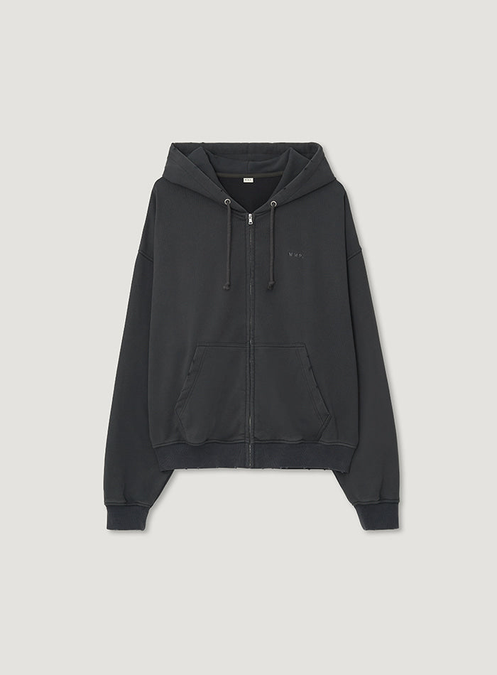 Mango Maniplease Weather Hooded Zip Up Charcoal