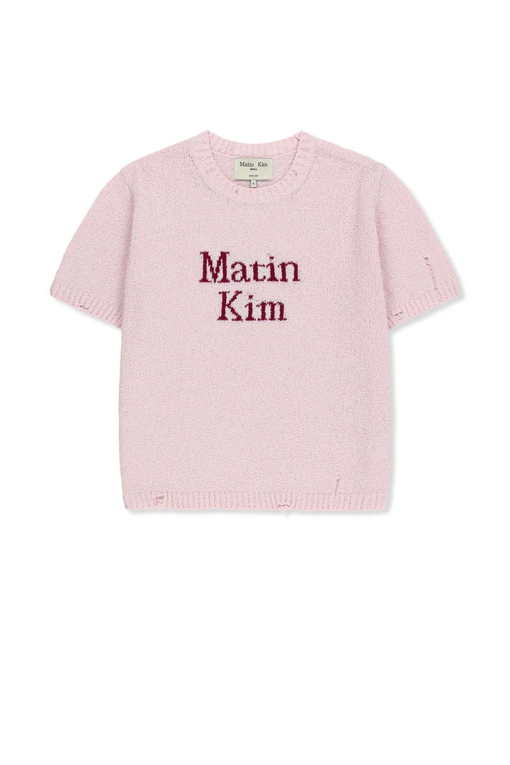 Matinkim Half Sleeve Logo Pullover For Women IN Pink
