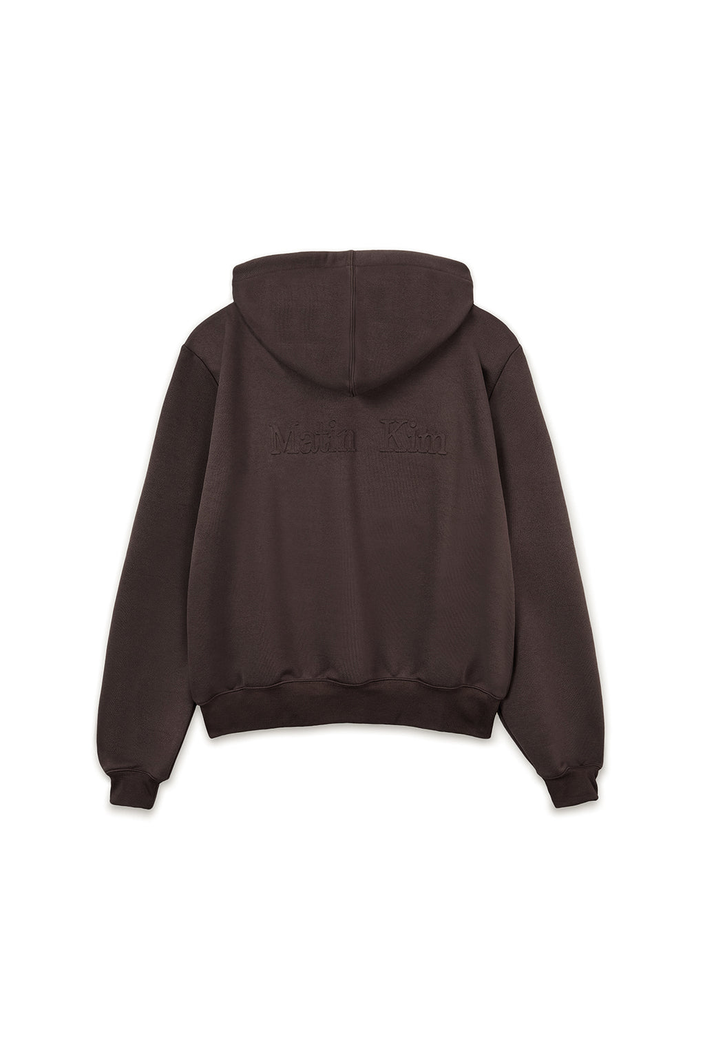 [matinkim] BACK LOGO GLITTER HOODY ZIP UP FOR WOMEN IN BROWN