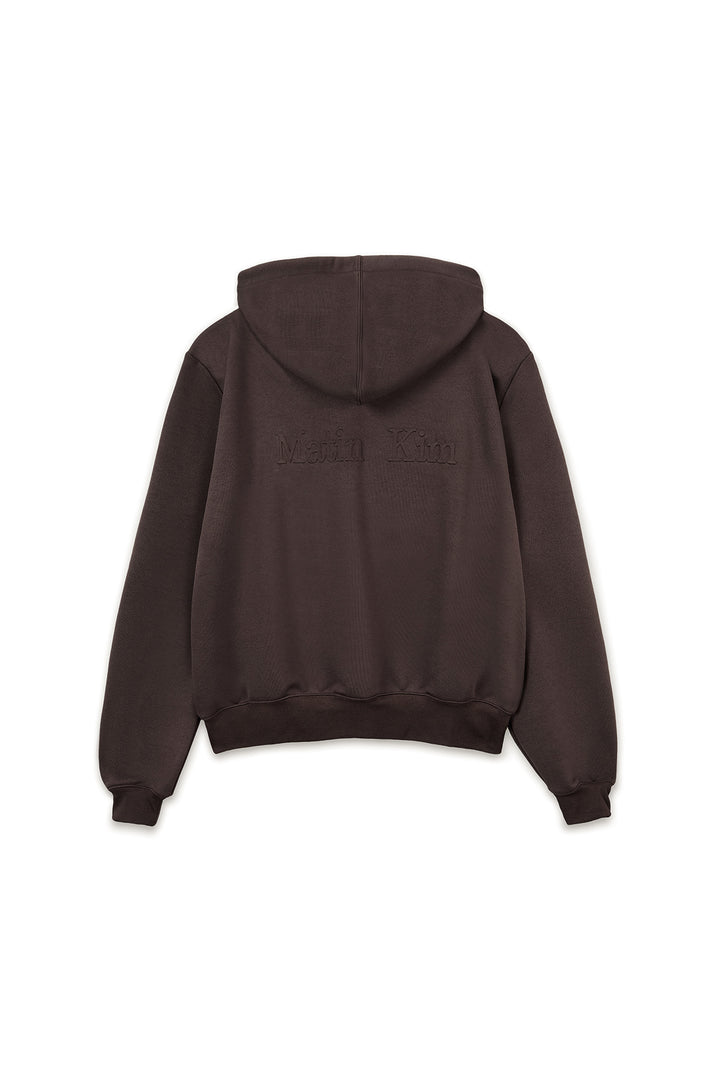 Matinkim Back Logo Glitter Hoody Zip UP For Women IN Brown