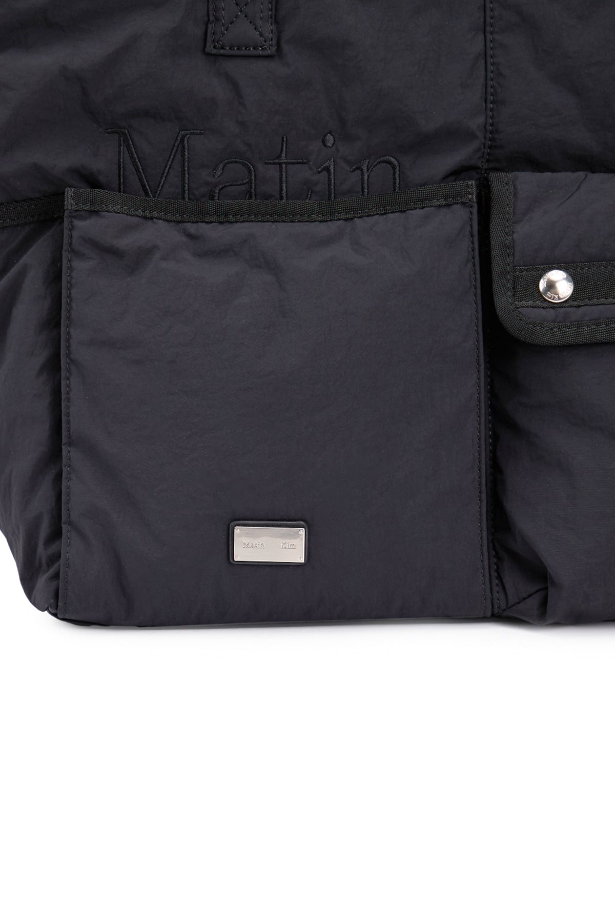 Matinkim Pocket Utility Nylon Big Shoulder Bag IN Black