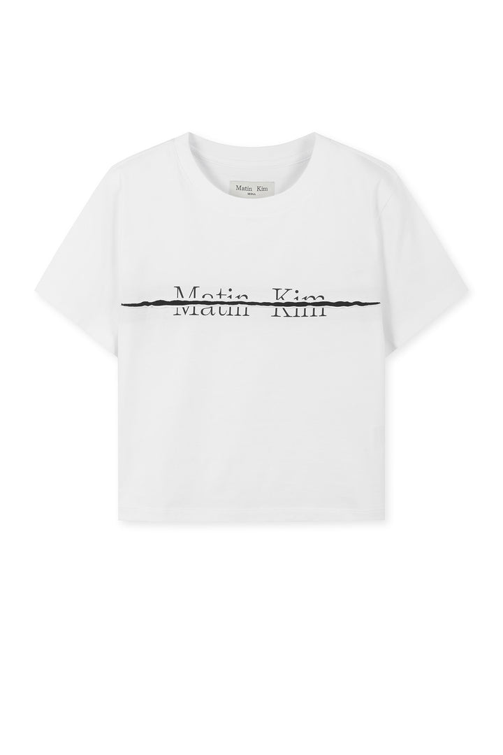 Matinkim Matin Kim Logo Cutted Crop Top IN White