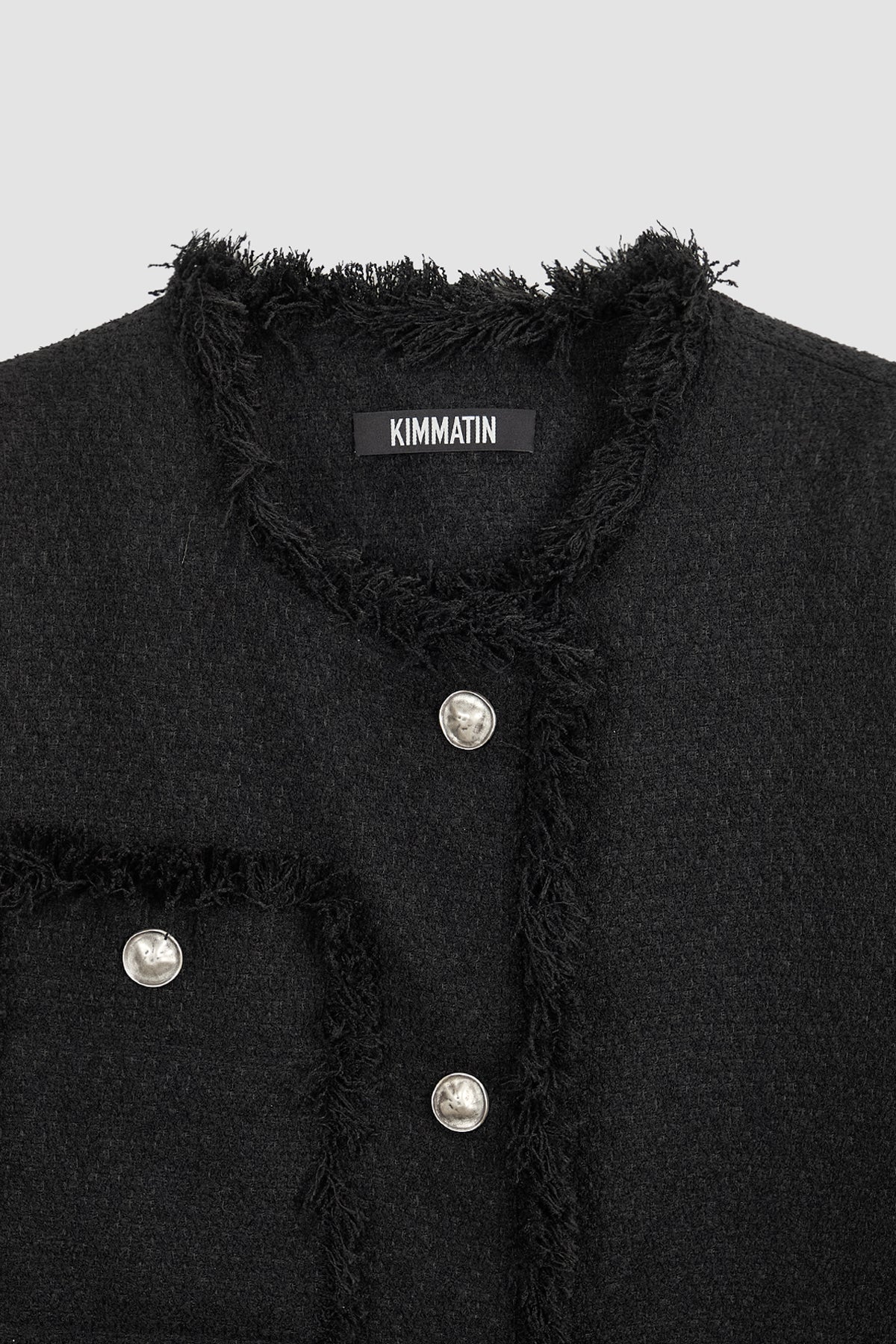 [matinkim] Patch Pocket Tweed Jacket IN Black