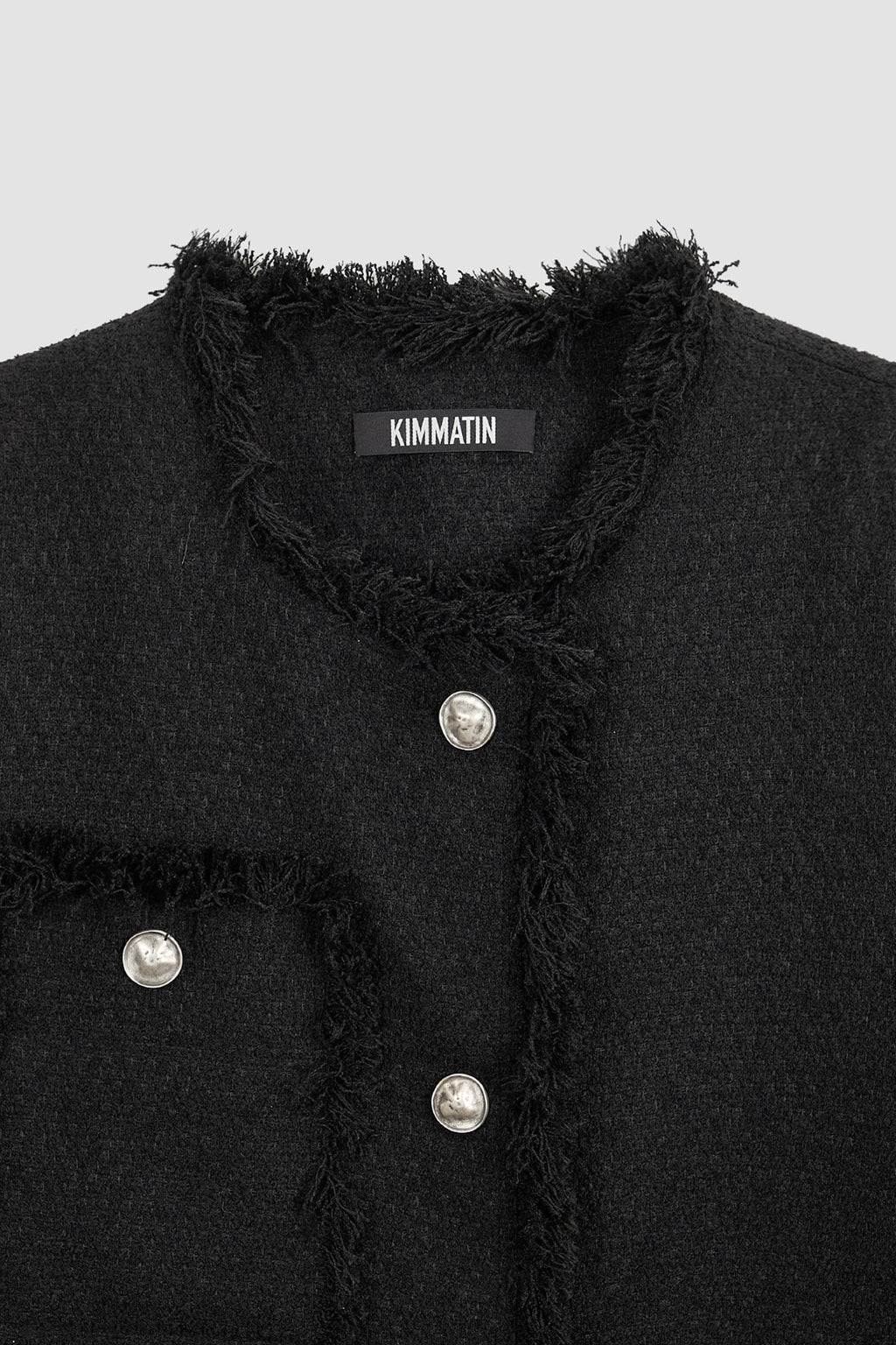[matinkim] Patch Pocket Tweed Jacket IN Black