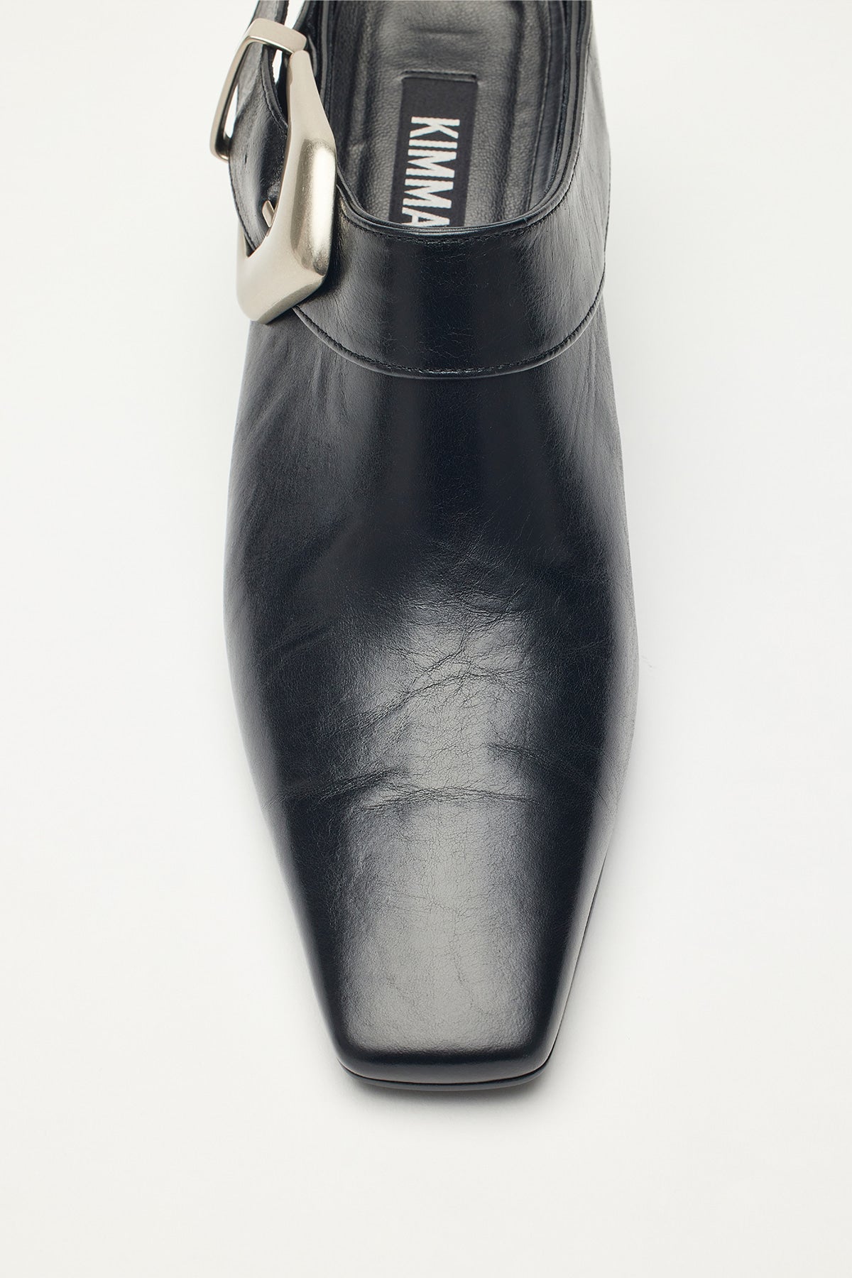 [matinkim] Bold Buckle Leather Mule IN Black