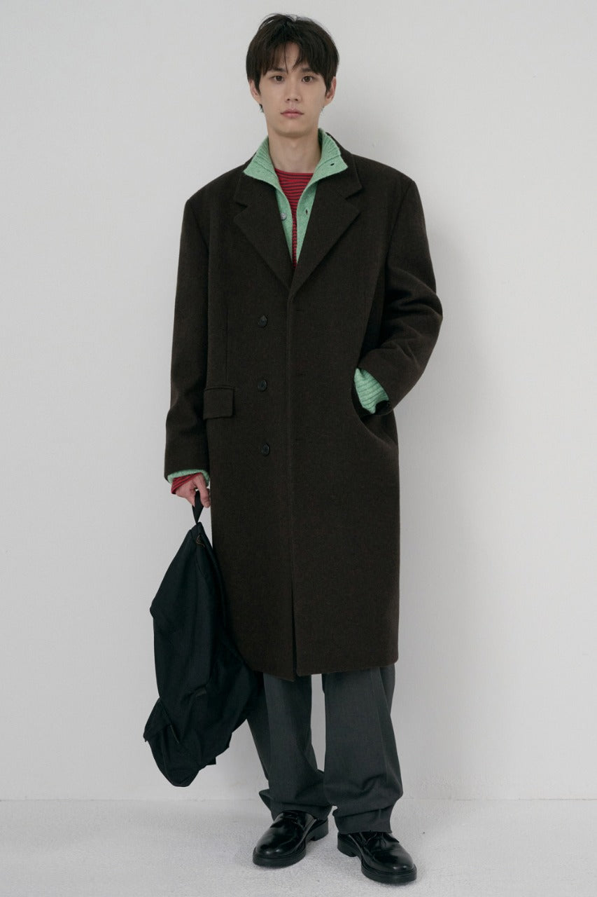 Dunst Unisex Boxy Tailored Coat Deep Brown