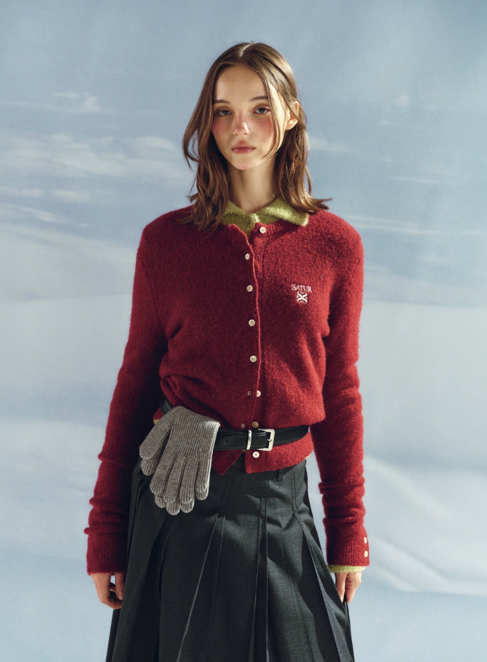 [satur] Square Buckle Belt - Black