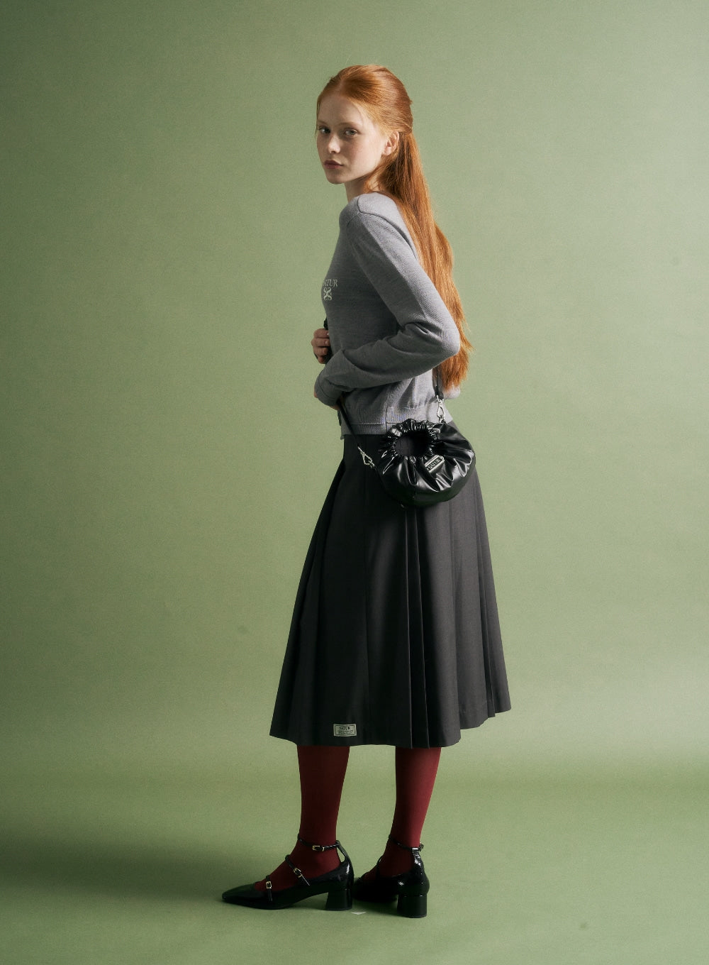 [satur] Scrunchie Mini Tote & Cross Bag - Black