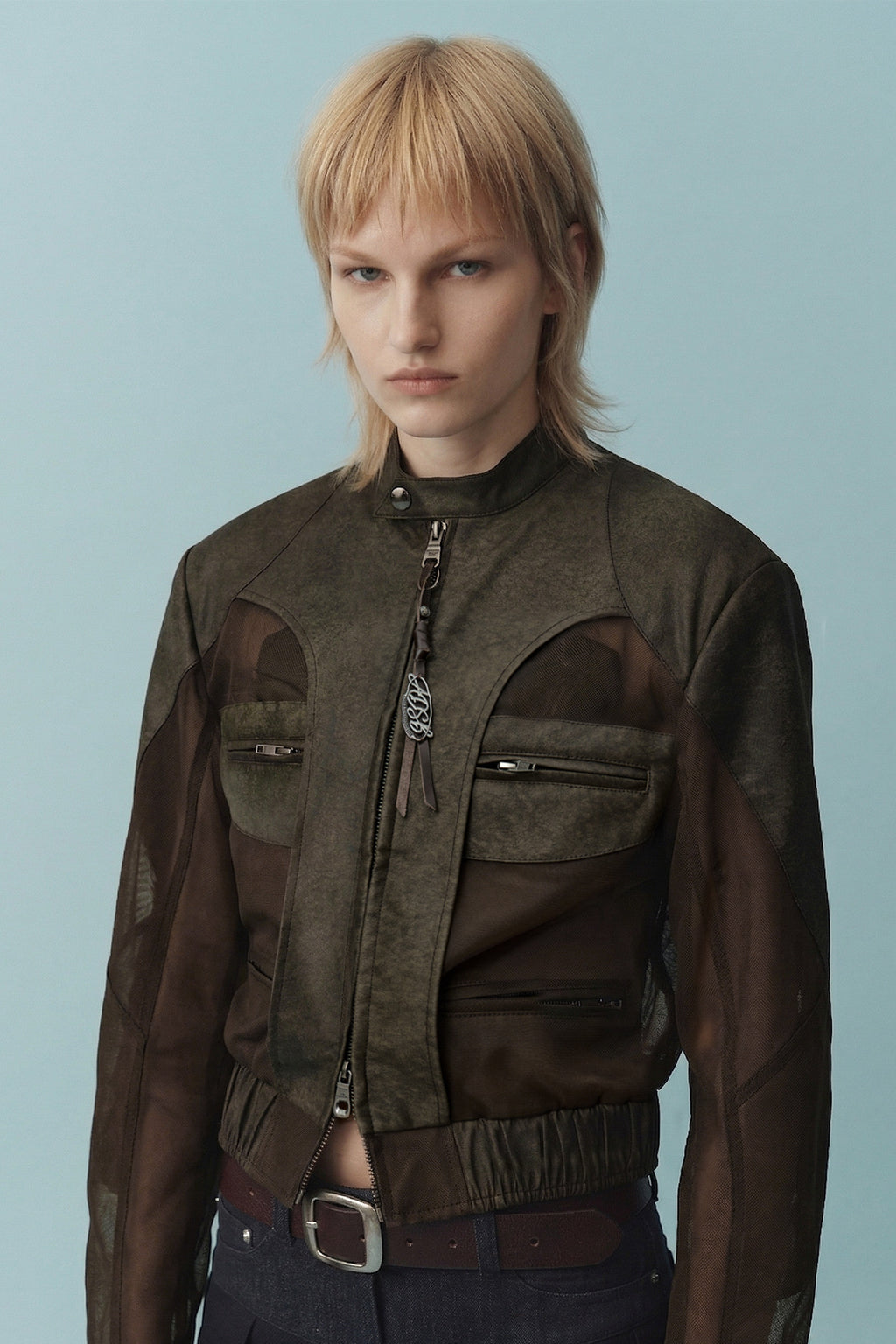 Andersson Bell Kelly Faux-Leather & Sheer Rider Jacket