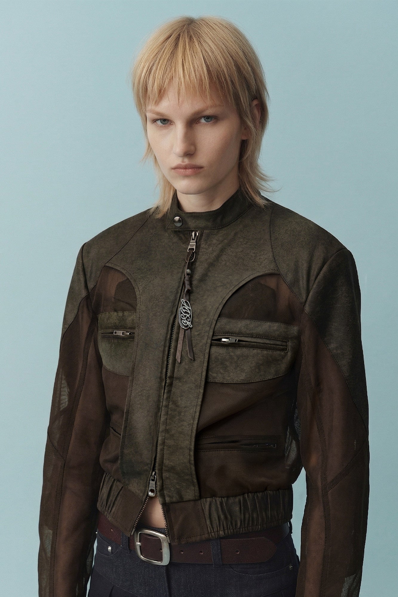 Andersson Bell Kelly Faux-Leather & Sheer Rider Jacket