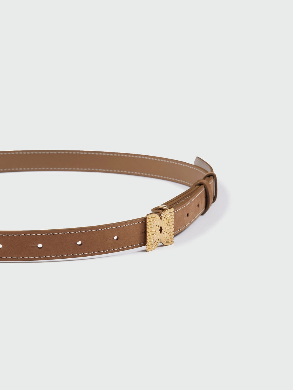 EENK Logo Detail Buckle Belt - Camel