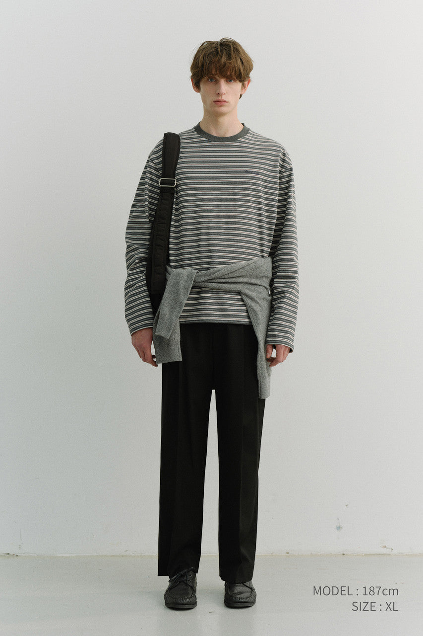 Dunst Unisex Striped T-Shirt Grey Stripe