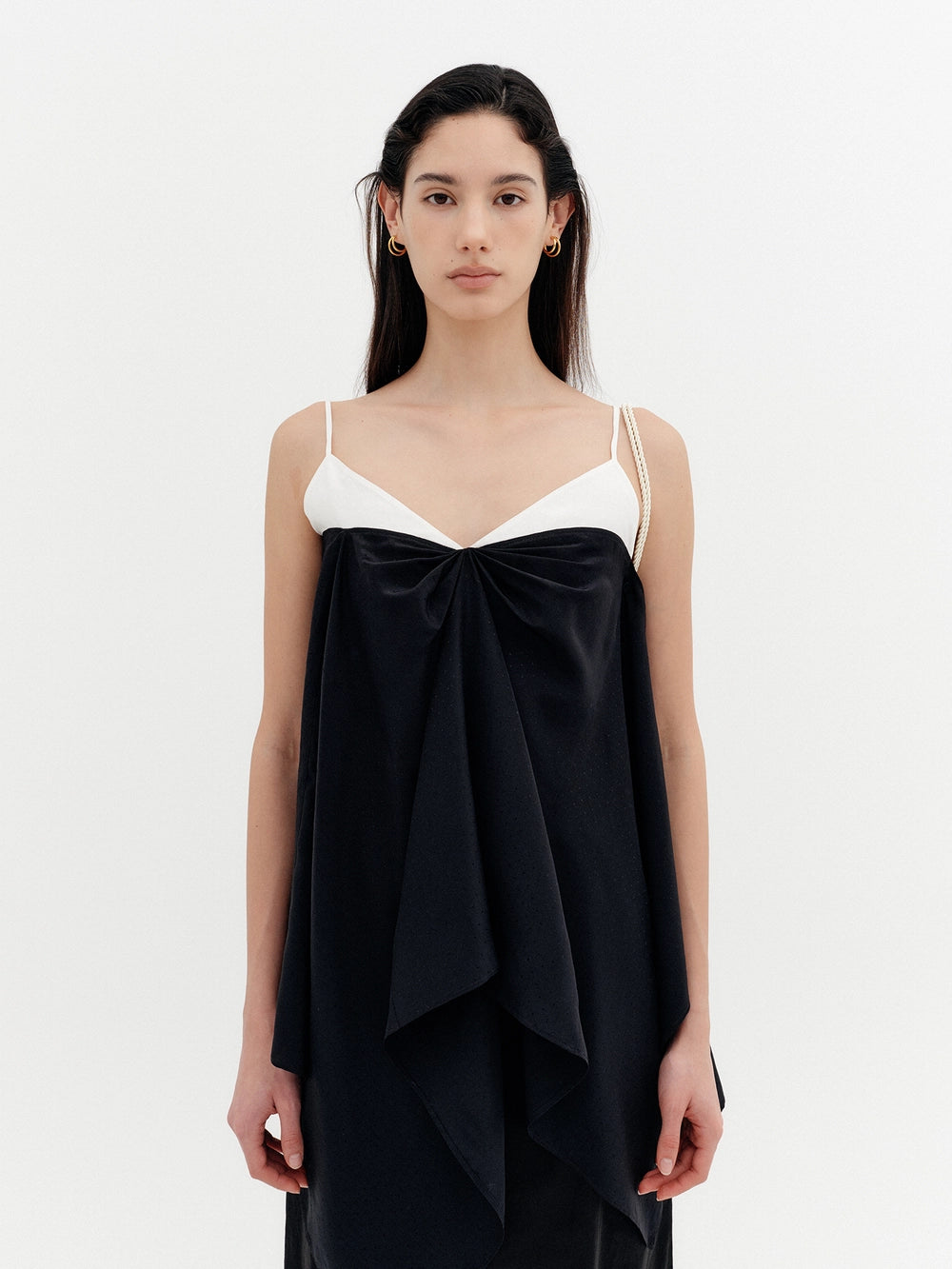 EENK Flowy Drape Sleeveless Top - Black