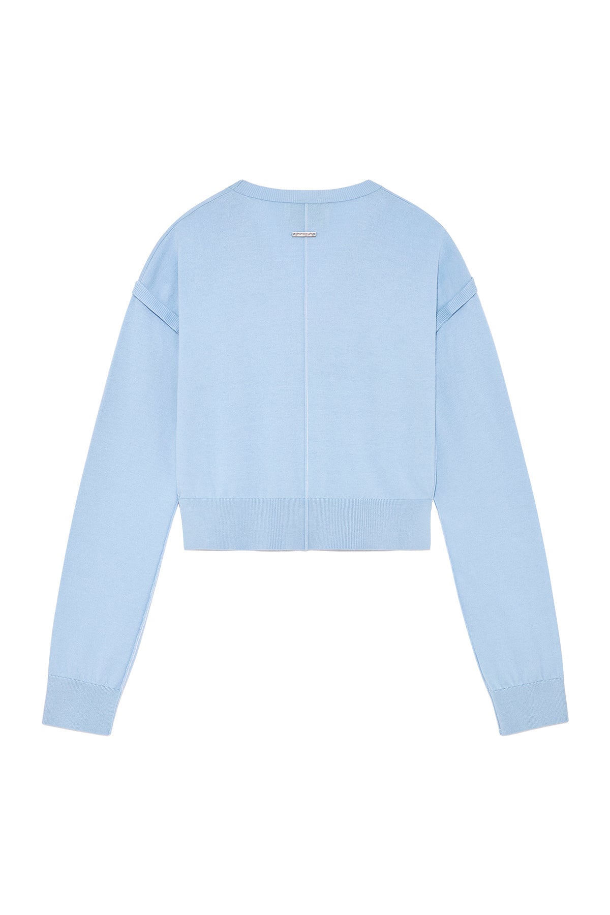 [matinkim] SLIT DETAIL BUTTON CARDIGAN IN LIGHT BLUE