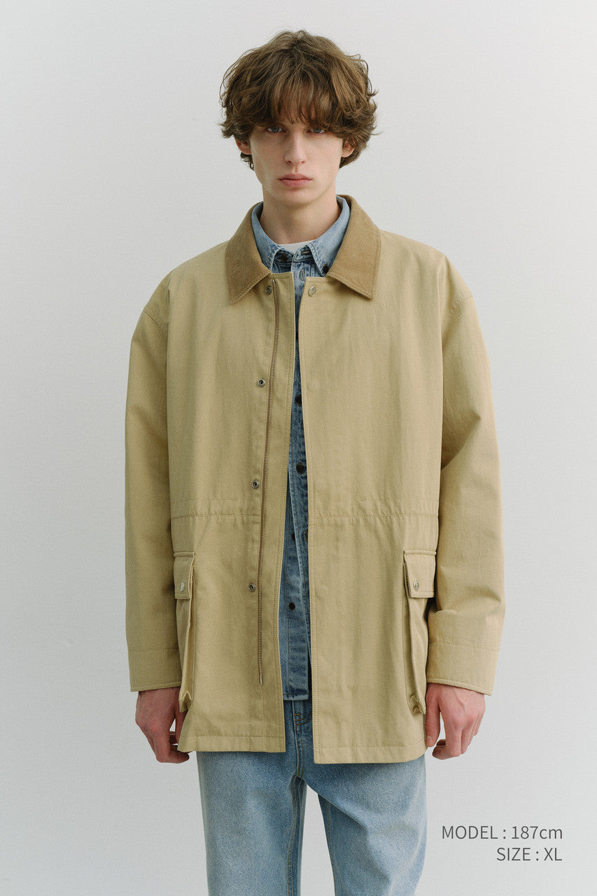 Dunst Unisex Cotton Chore Jacket Beige