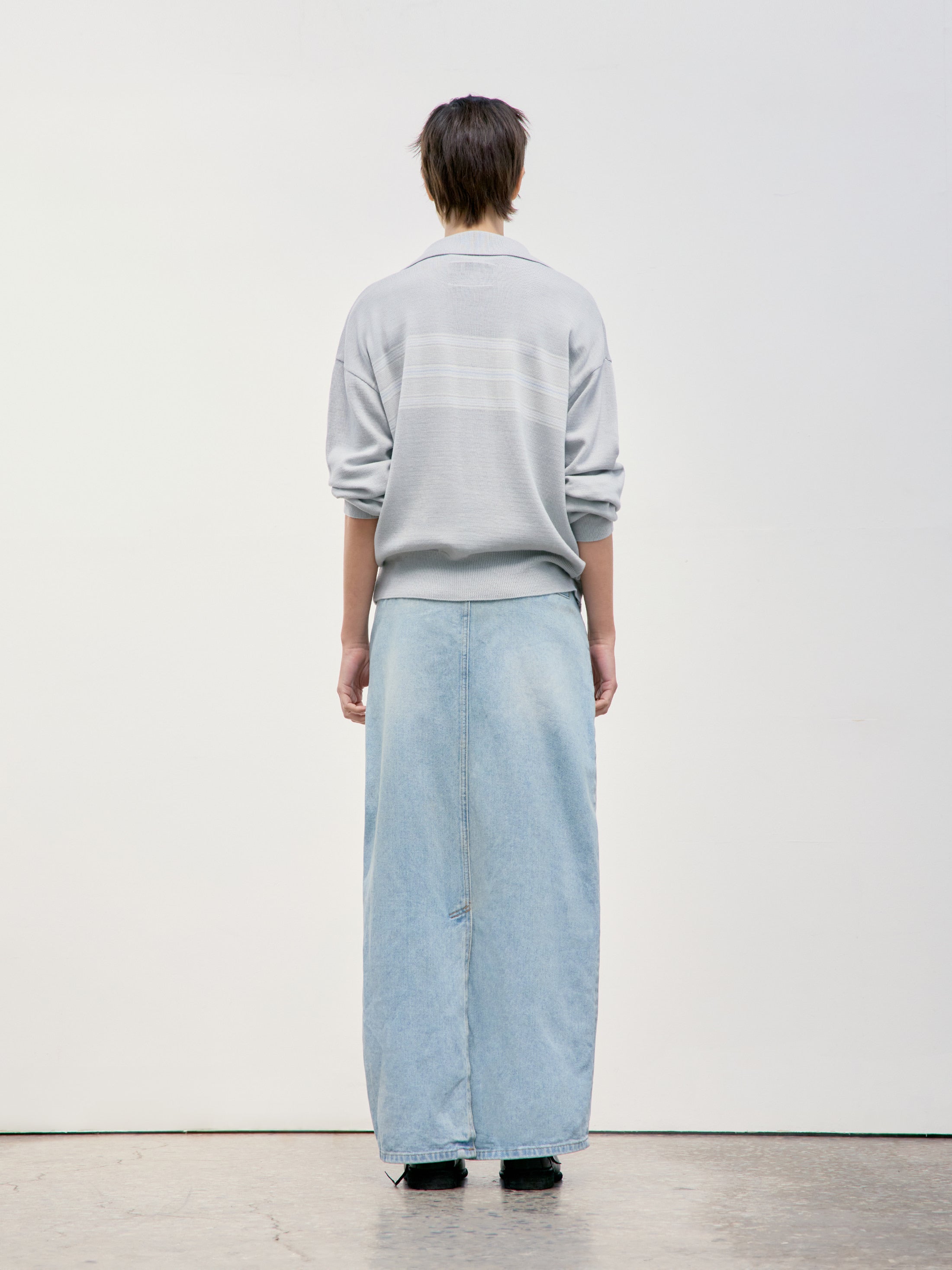 Low Classic Multi Stripe Pique Knit Top Light Grey