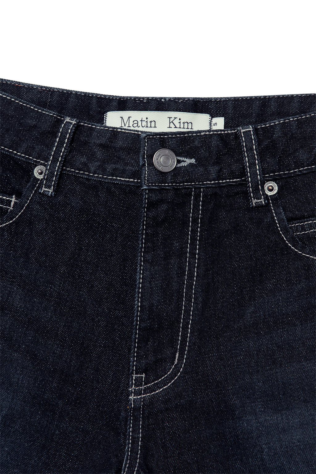 Matinkim Stitch Point Denim Shorts IN Black
