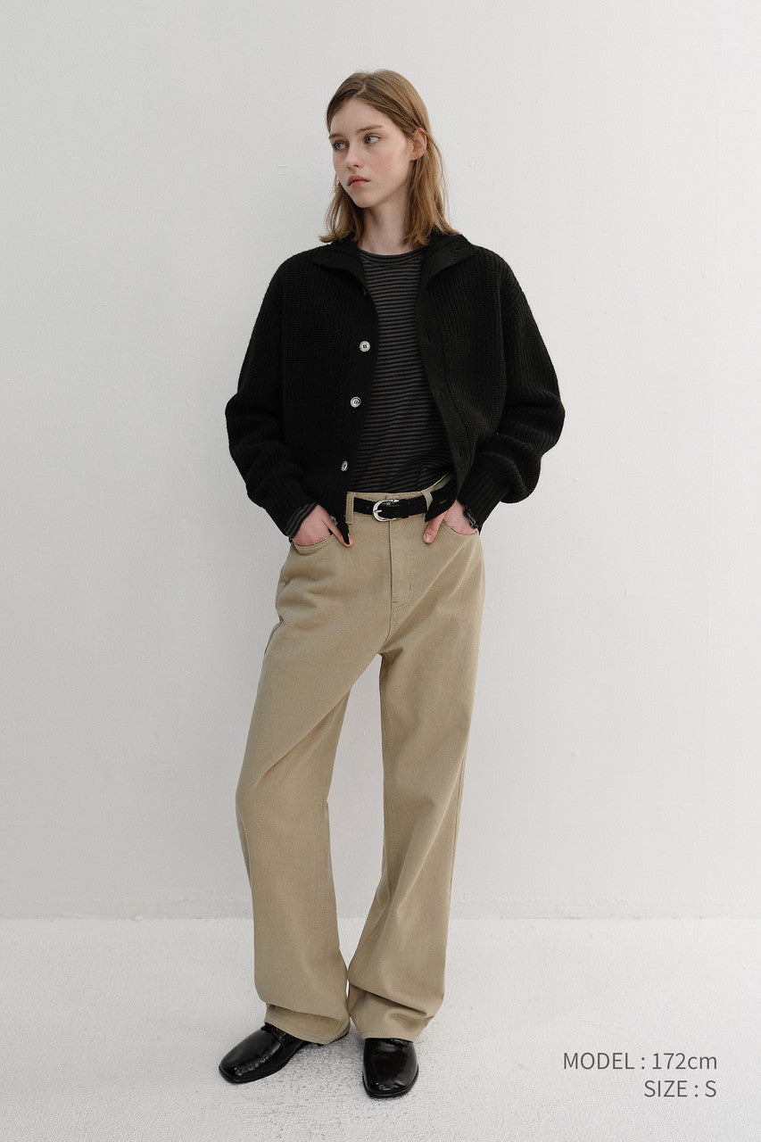 Dunst Unisex High Neck Button Cardigan Black