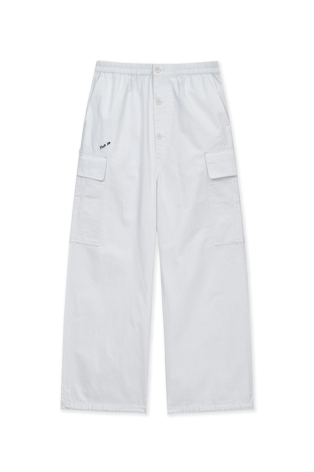 [matinkim] DRAWSTRING HEM CARGO PANTS IN IVORY