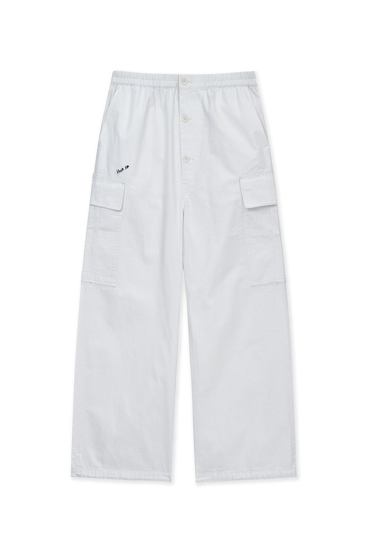 [matinkim] DRAWSTRING HEM CARGO PANTS IN IVORY