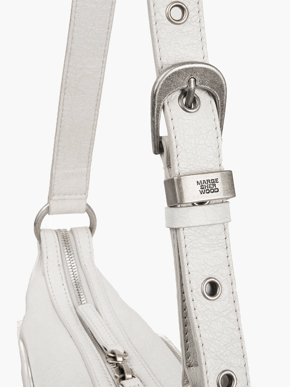 Margesherwood Outpocket Hobo Mini off white cracked