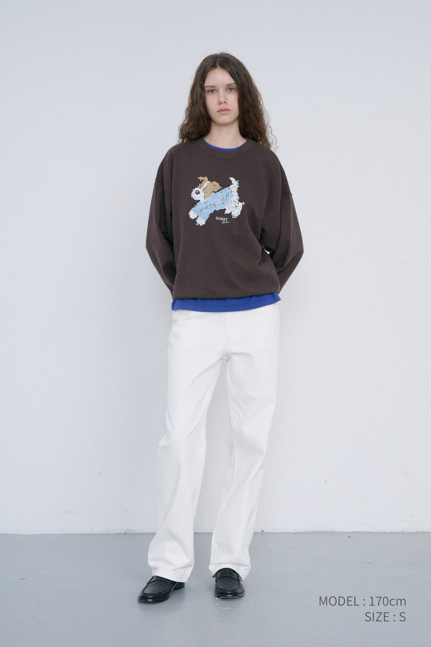 Dunst Unisex Puppy Sweatshirt Brown