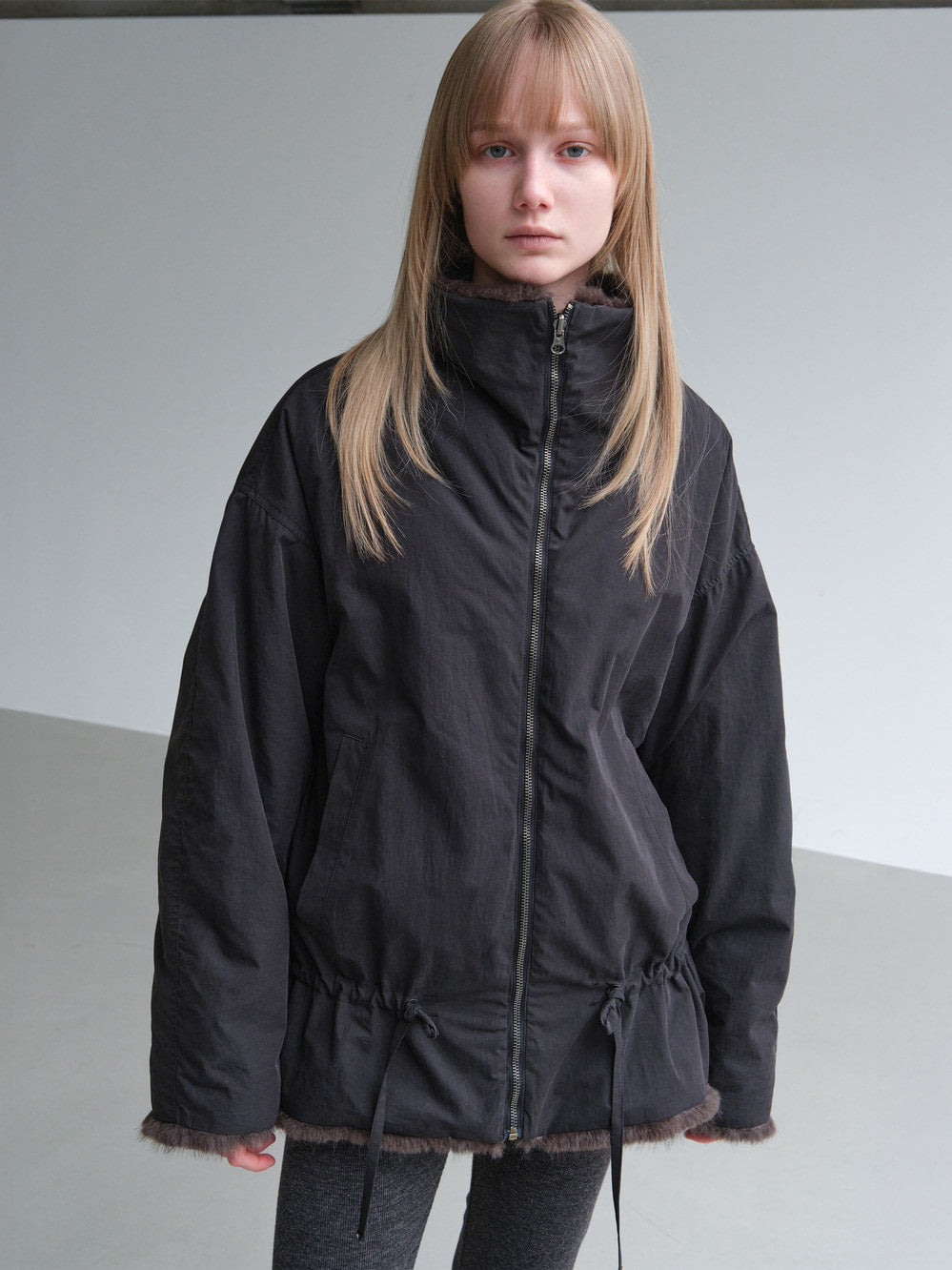 Low Classic Reversible Fur Jumper Black