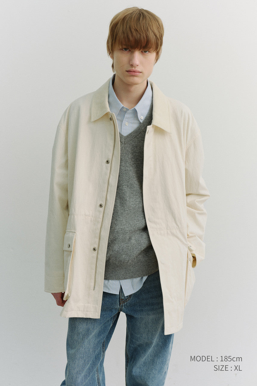 Dunst Unisex Cotton Chore Jacket Off White