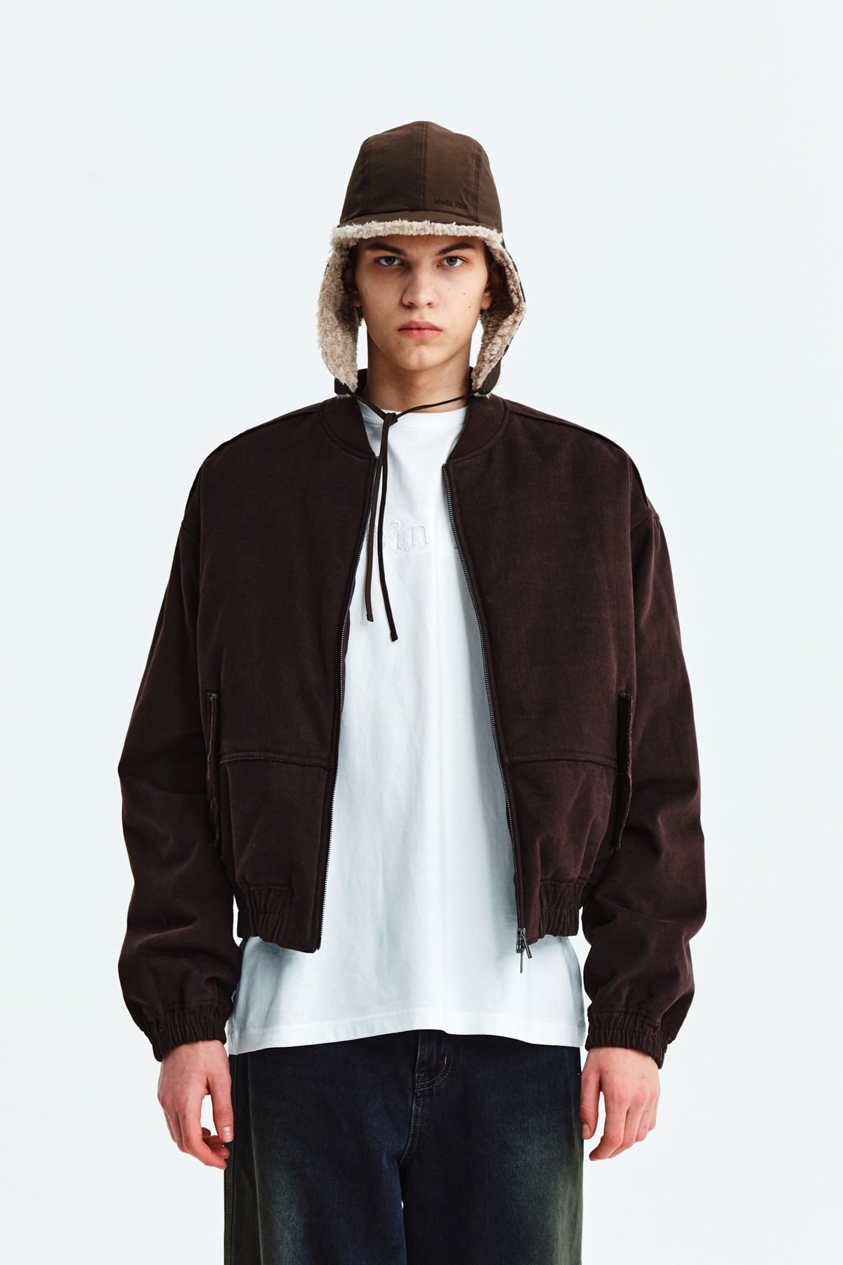 Matinkim Cotton Bomber Jumper For Men IN Brown