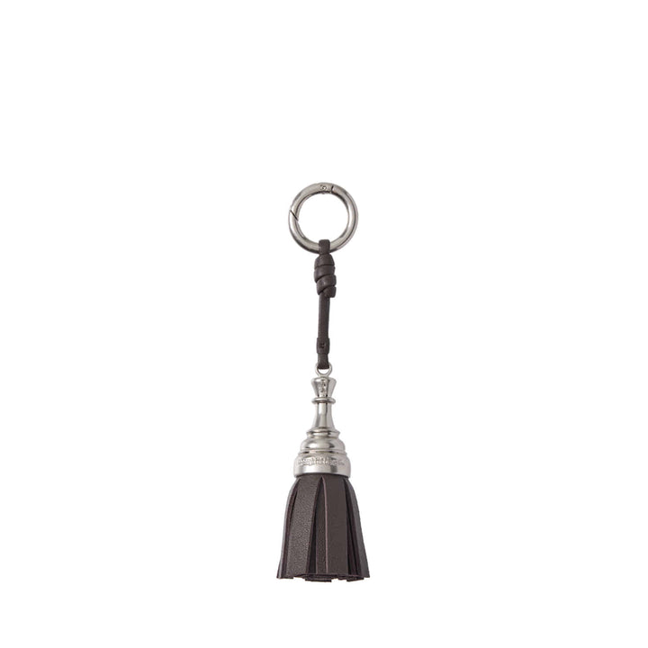Vunque Checkmate Tassel Charm Dark Brown