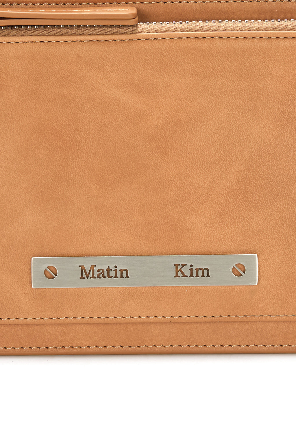 [matinkim] VINTAGE LEATHER CLUTCH BAG IN BEIGE