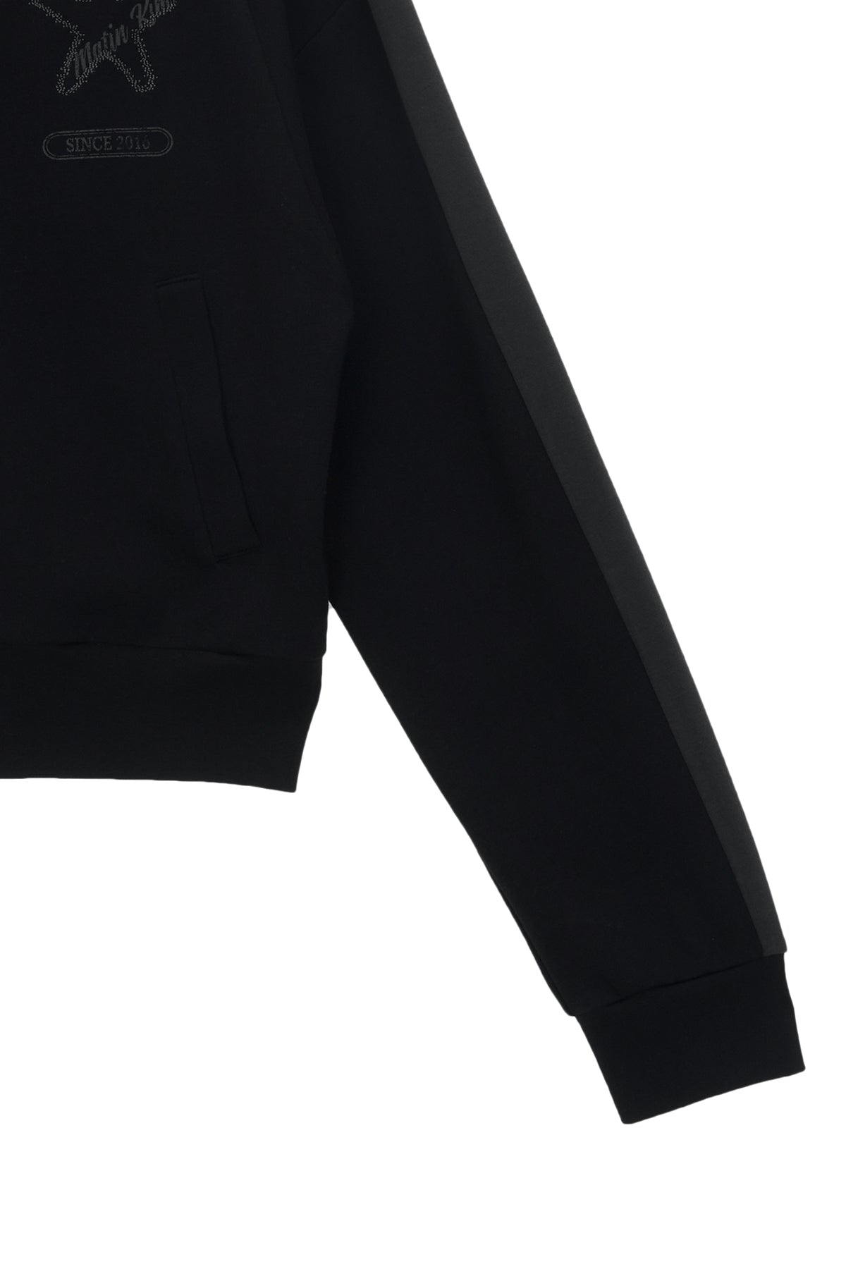 Matinkim Vintage Graphic Jersey Zip UP IN Black