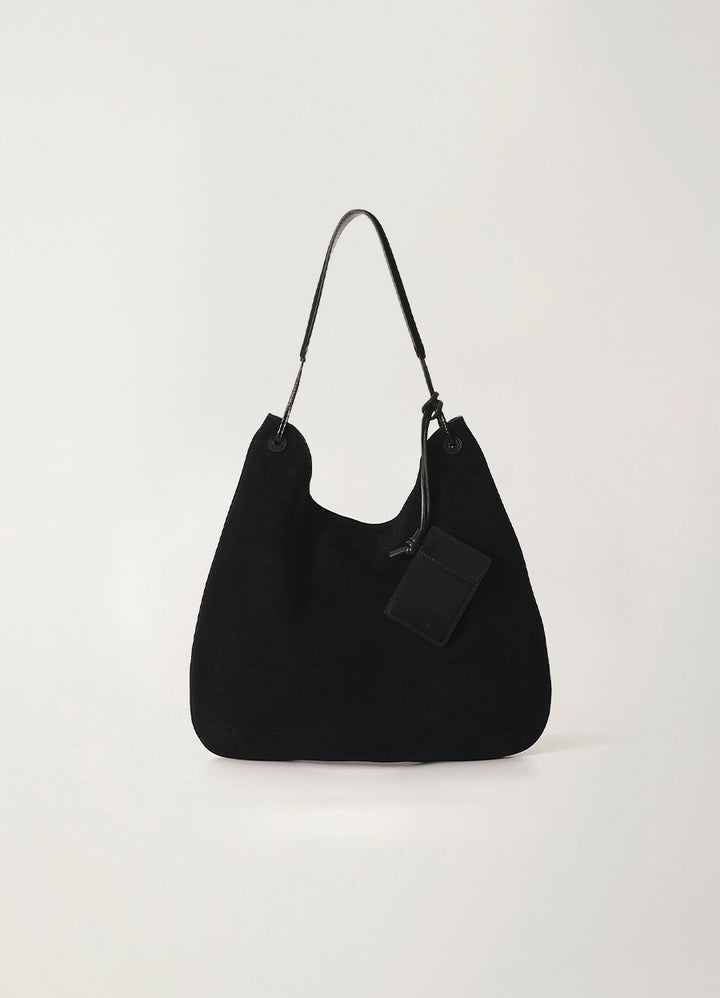 Nothing Written Medium shoulder hobo bag (Black suede)