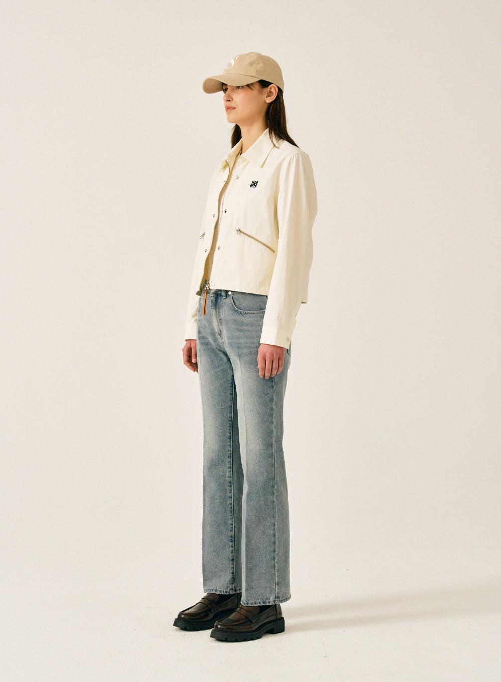 [satur] (W) Teo Snap Coach Jacket - Resort Ivory