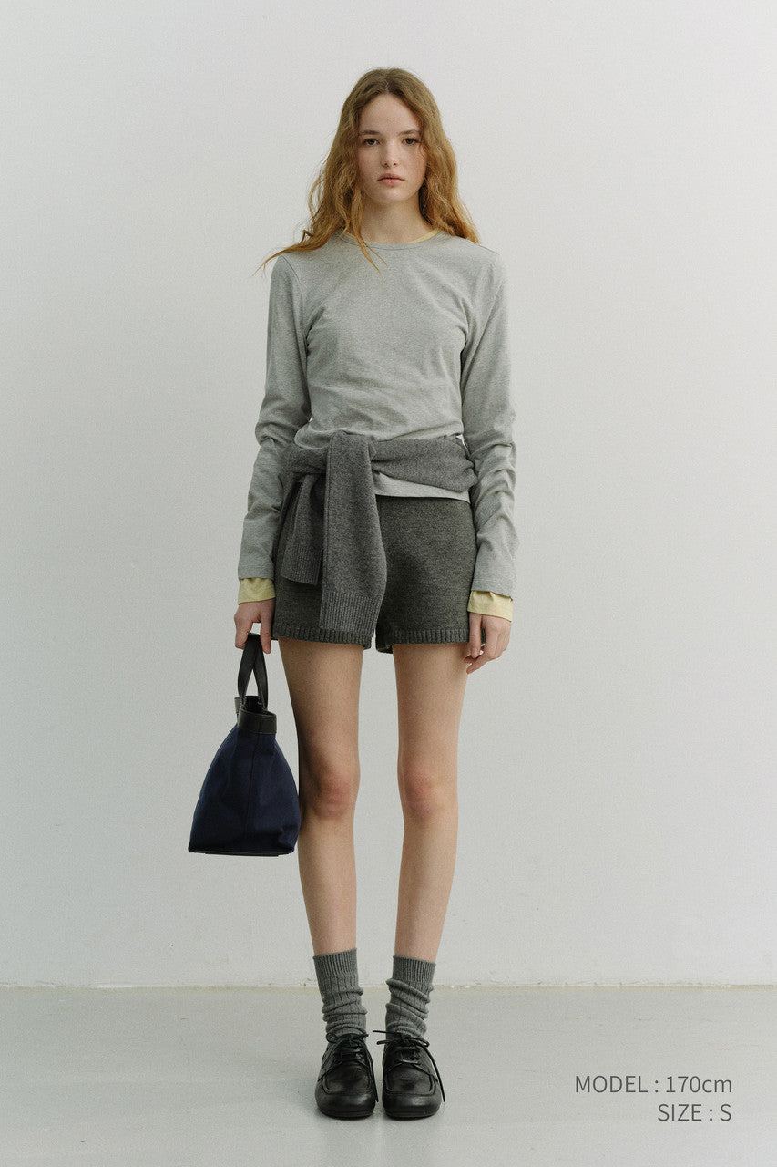 Dunst Essential Crew-Neck T-Shirt Melange Grey