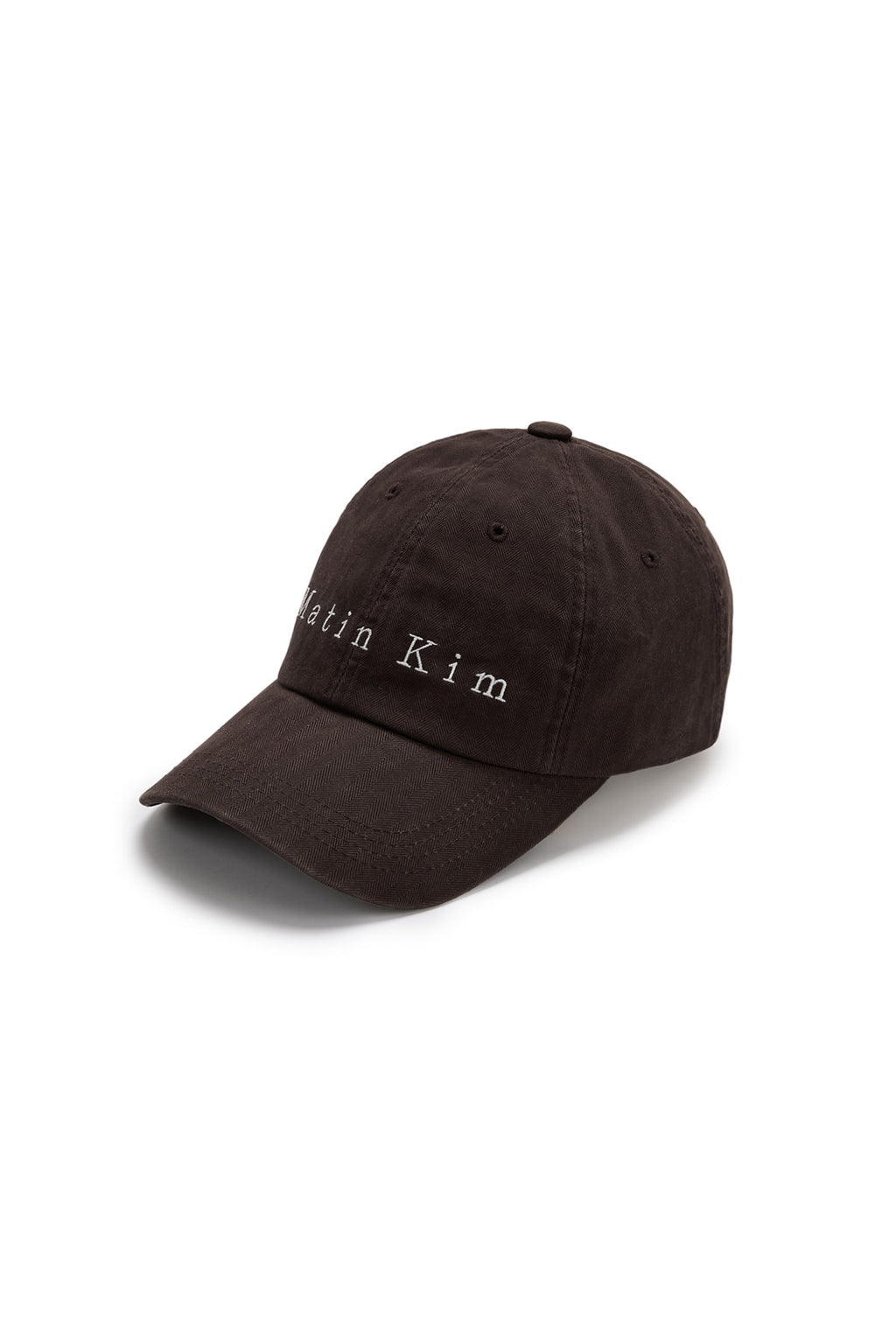 [matinkim] MATIN HERRINGBONE TYPO BALL CAP IN BROWN