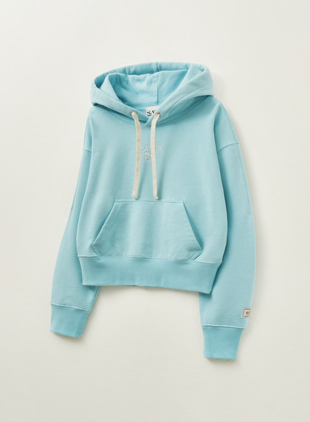 [satur] (W) Apero Pocket Crop Hoodie - Blue