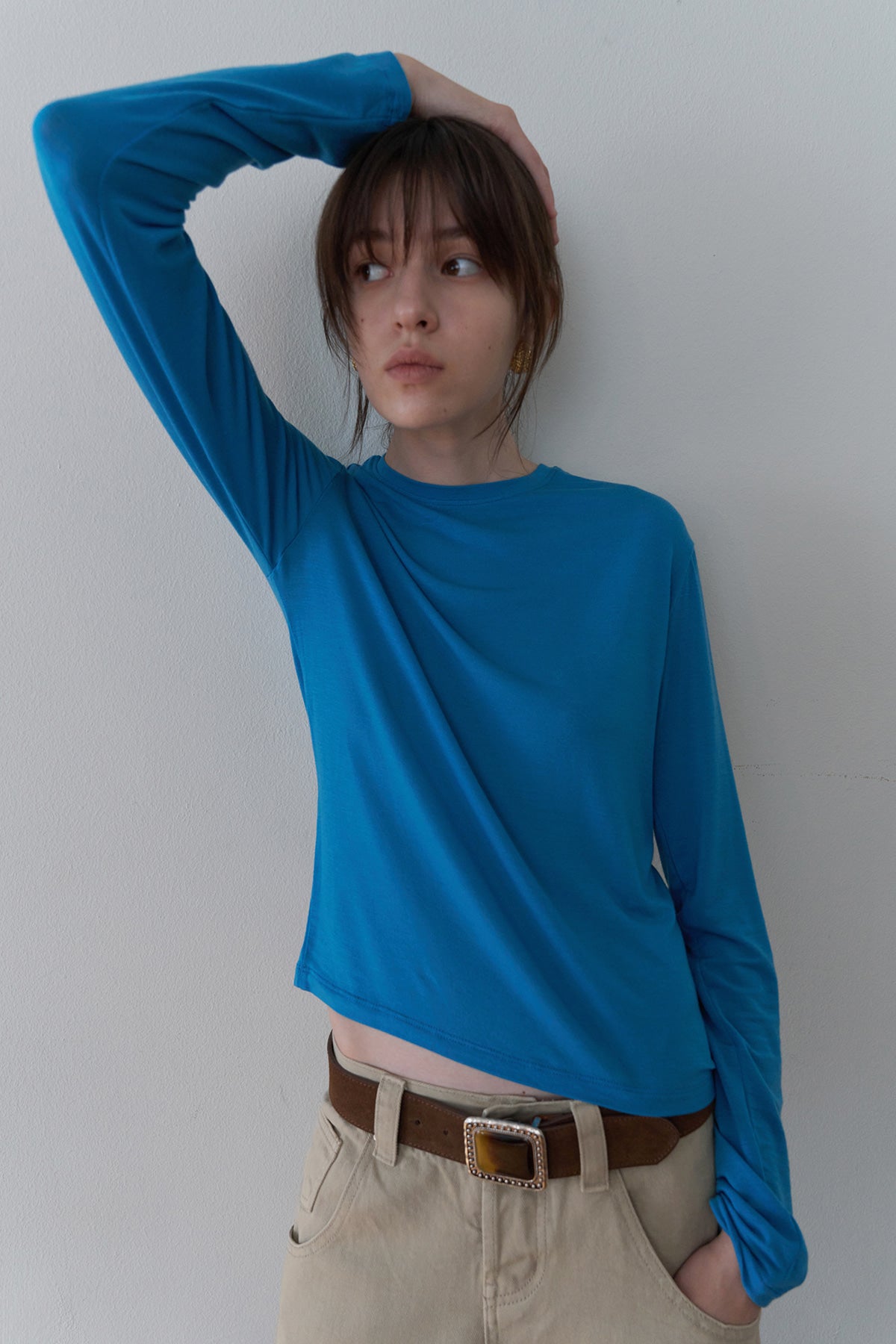 Overdueflair Soft Wool Tencel T-Shirt Cerulean Blue
