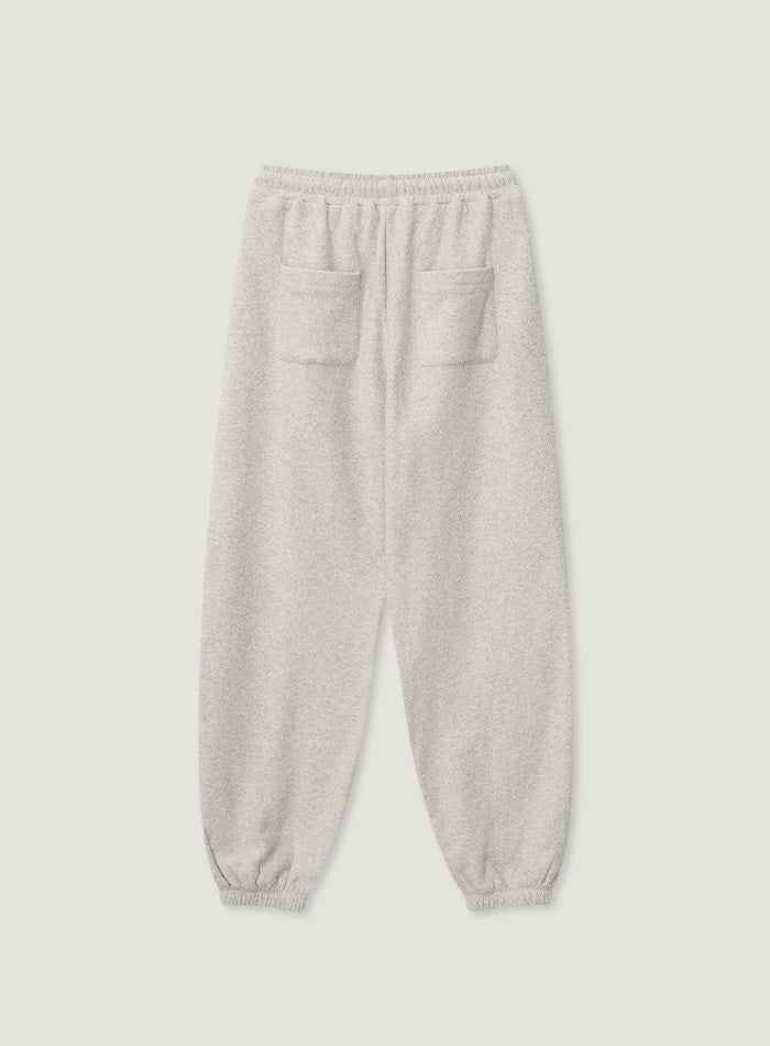 Mango Maniplease Popory Jogger Pants Oat Grey