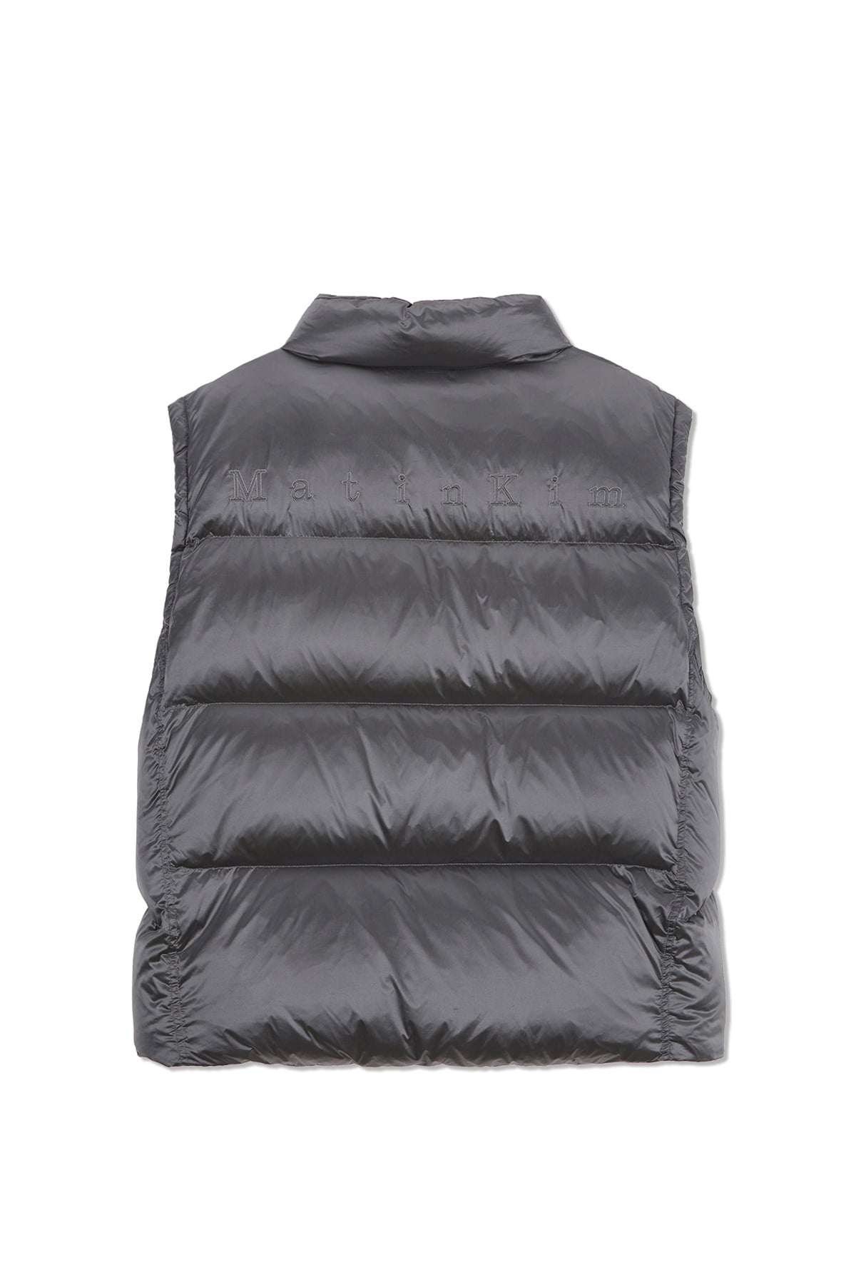 [matinkim] UNBALANCE QUILTED DOWN VEST FOR MEN IN GREY