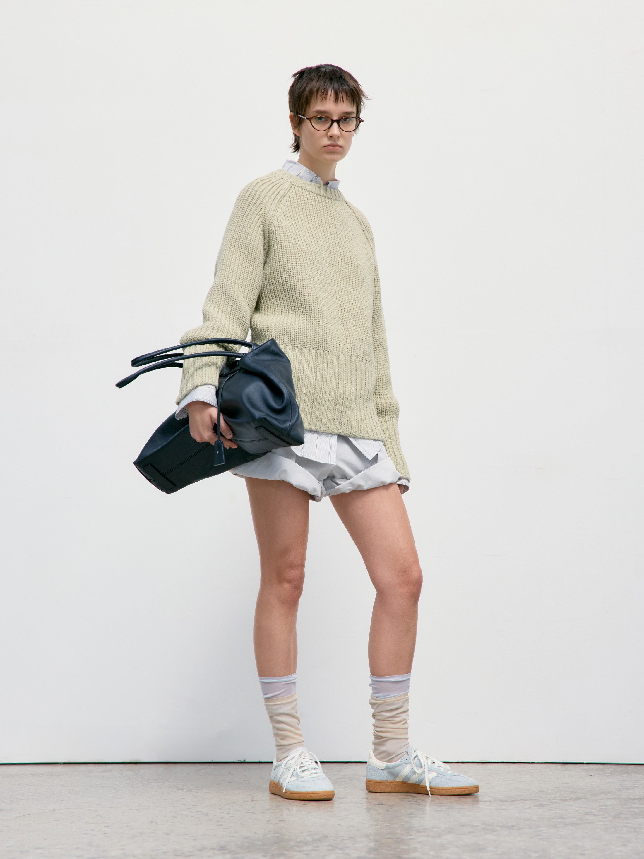 Low Classic Chunky Rib Knit Sweater Light Green