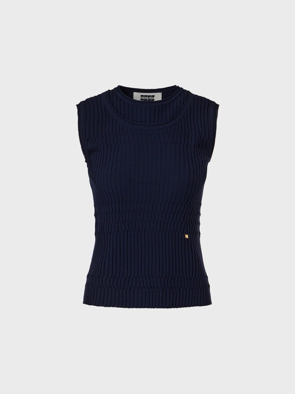 EENK Sleeveless Layered Knit Top - Black