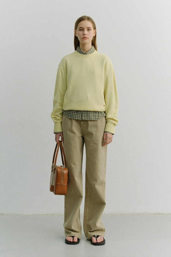 Dunst Relaxed Wide Jeans Dyed Sand Beige