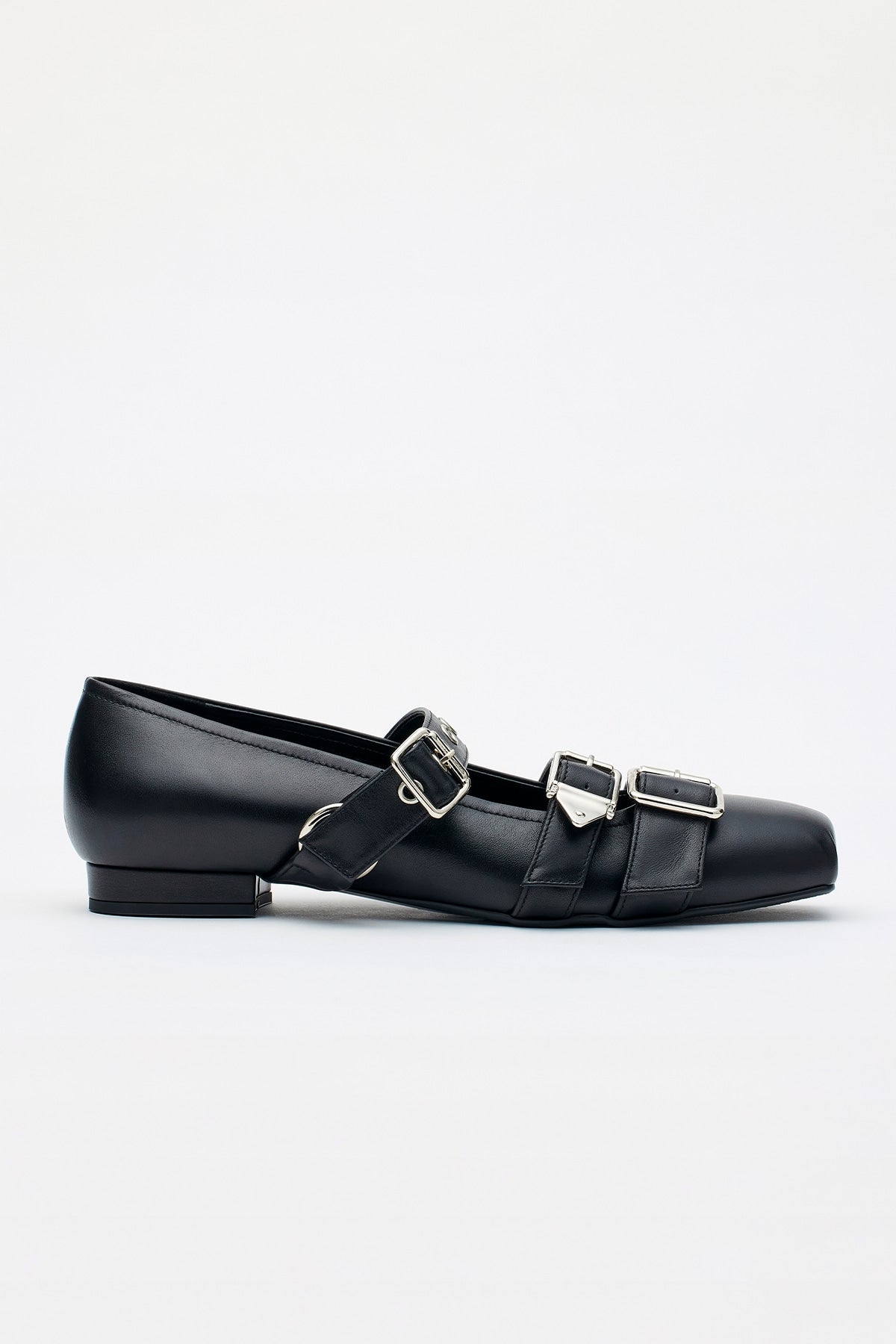 Matinkim Bold Strap Ballet Shoes IN Black