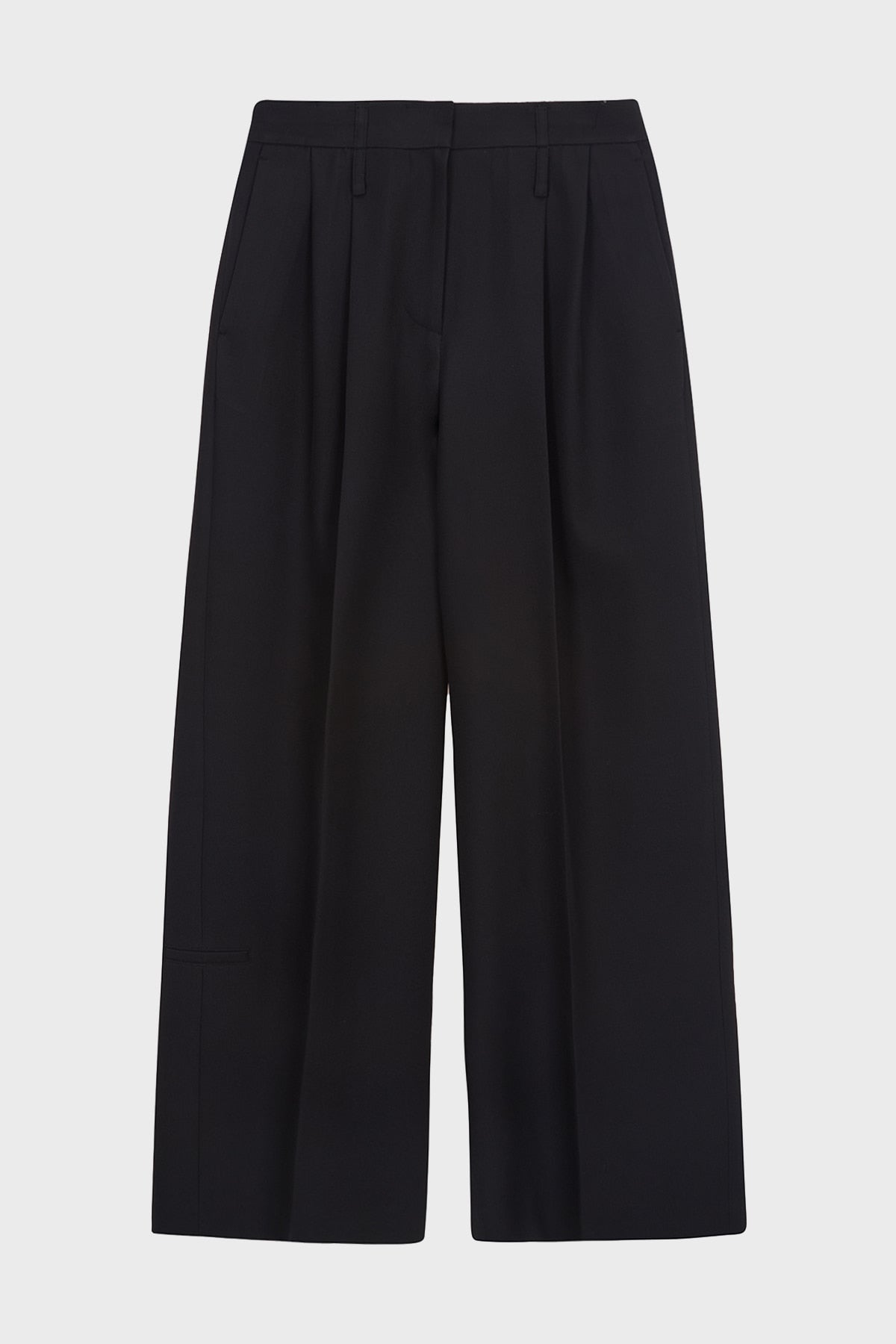 Matinkim Destressed Waist Pintuck Wide Pants IN Black