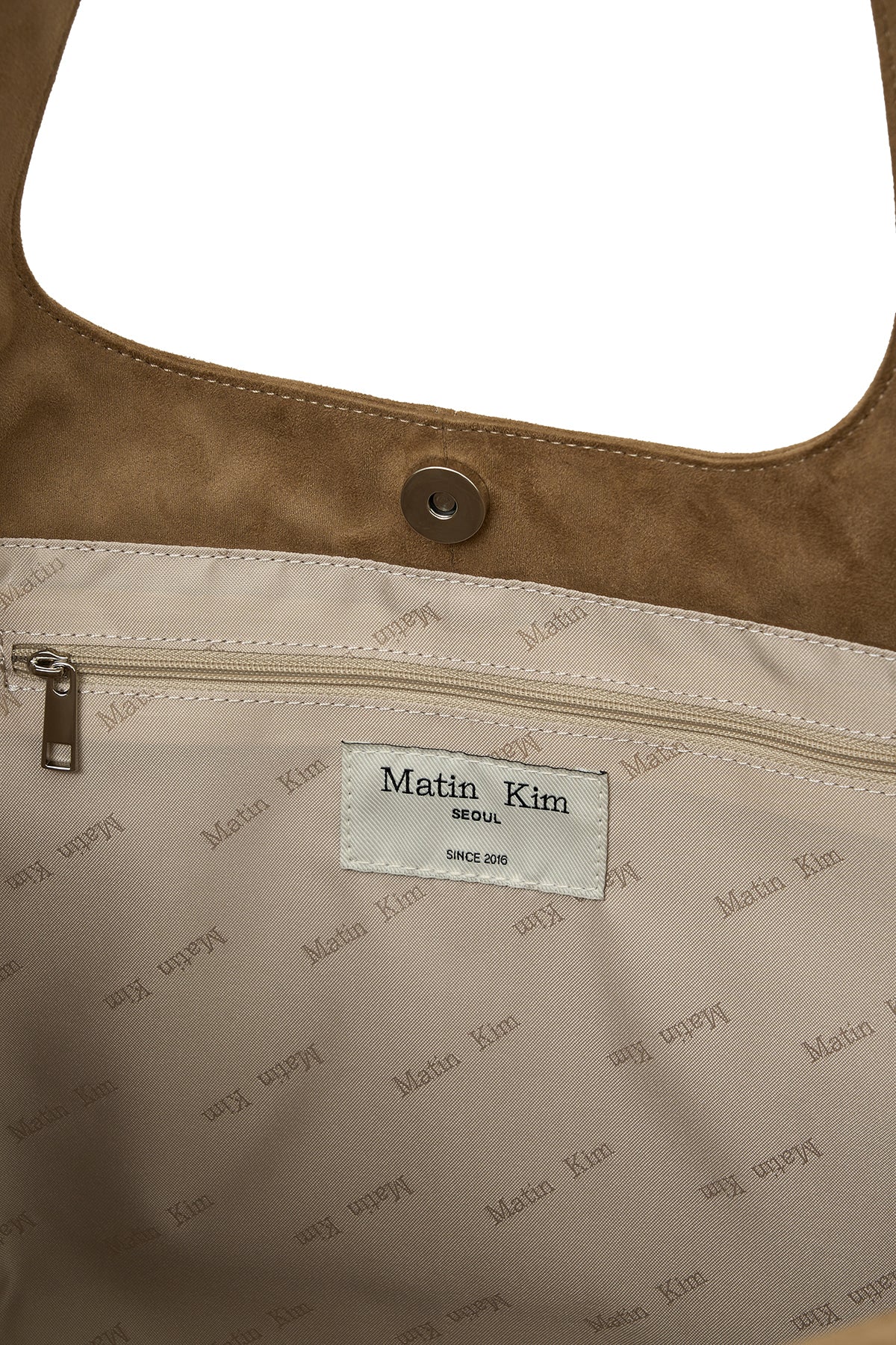 SIDE STRING SUEDE BIG SHOULDER BAG IN BEIGE