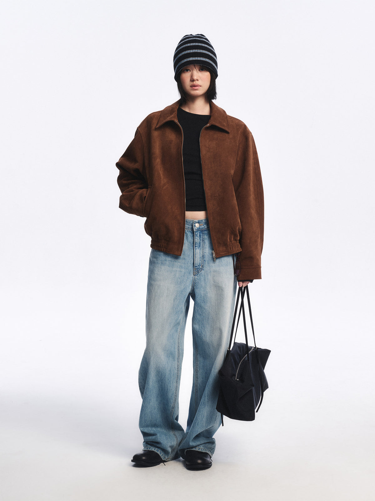 Low Classic Artificial Suede Zip-Up Blouson Camel - Low Classic