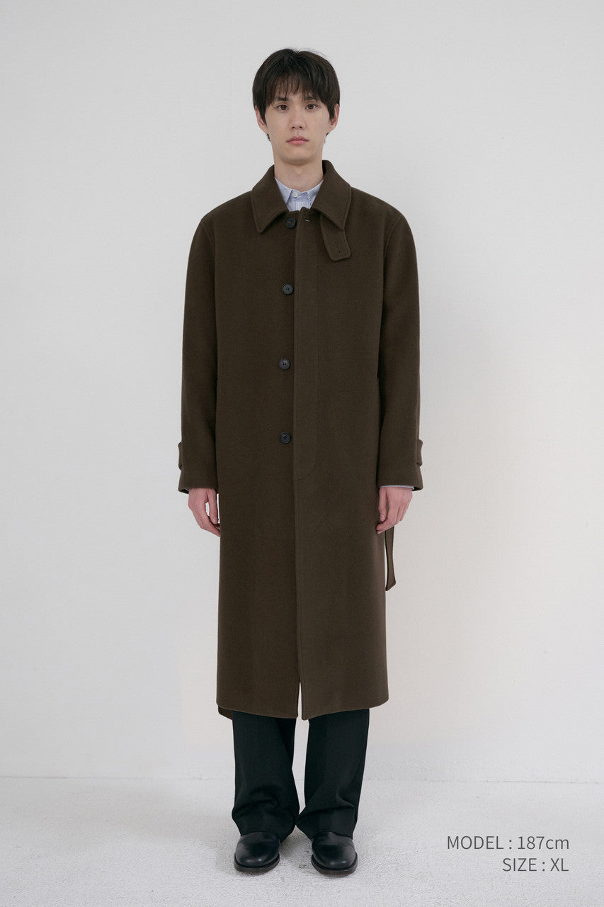Dunst Unisex Belted Cashmere Mac Coat Mocha Brown