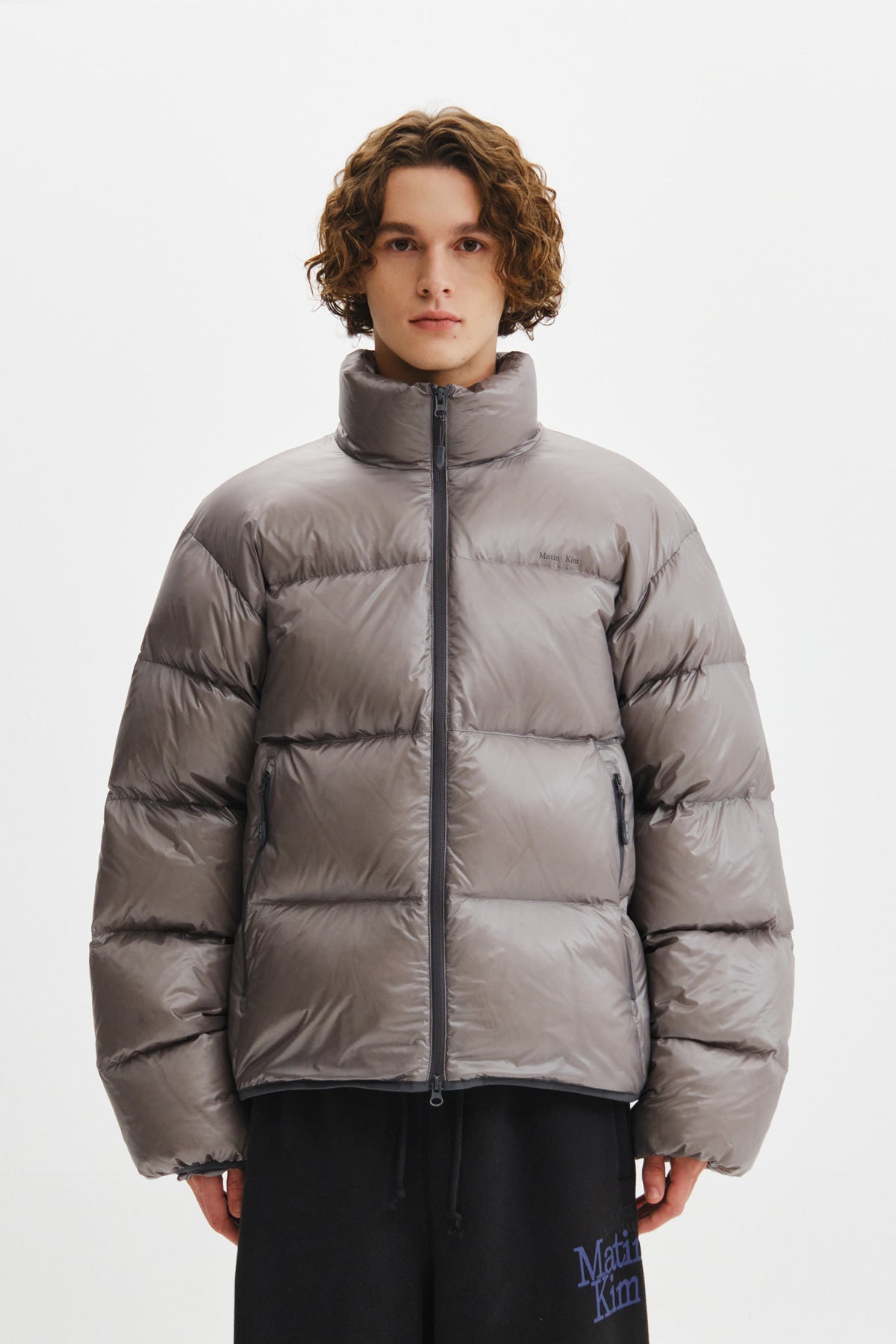 Matinkim Icon Logo Down Jumper IN Light Grey
